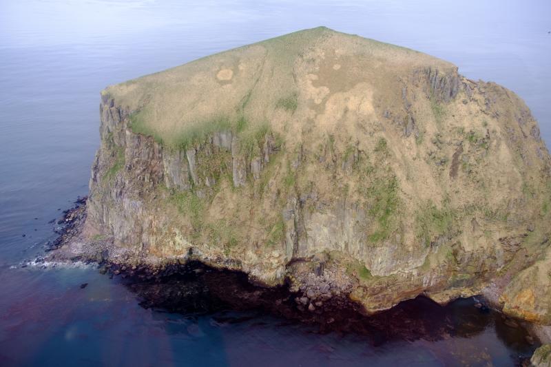 Pyramid Island between Davidof and Khvostof Islands.
