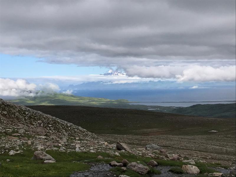 Great Sitkin, as viewed from Adak, August 2, 2021, courtesy of Lisa Spitler, US Fish &amp; Wildlife Service.