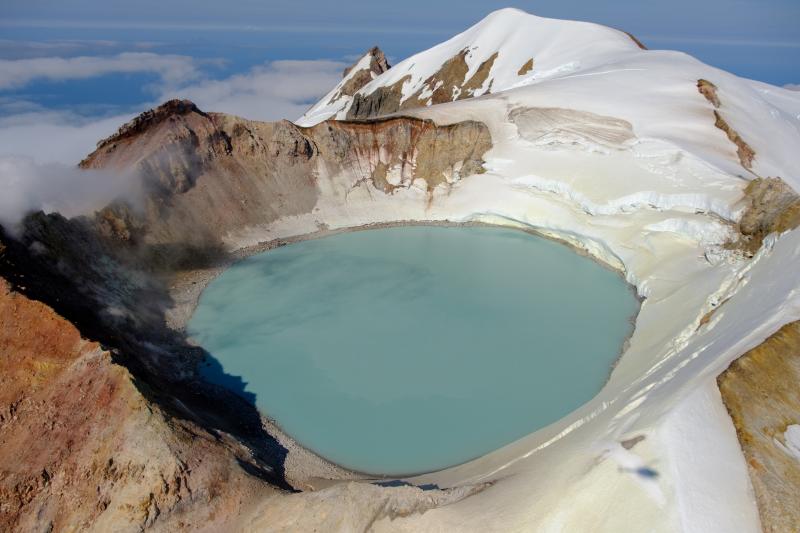 Mount Douglas summit crater lake during fieldwork in August 2021.