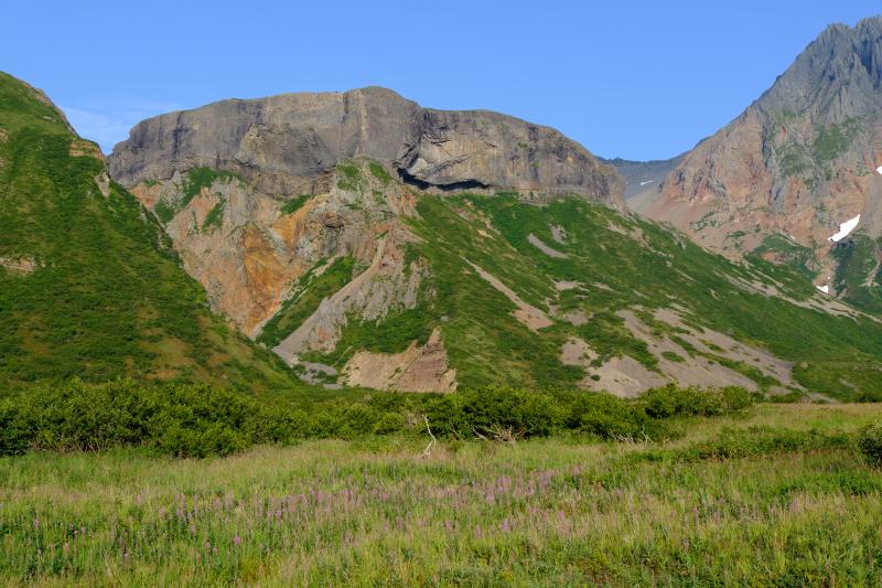 Toe of distal Douglas lava flow on the northeast flank.