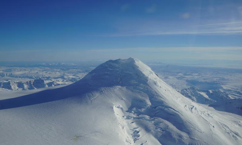 Aerial view of Spurr&#039;s summit.