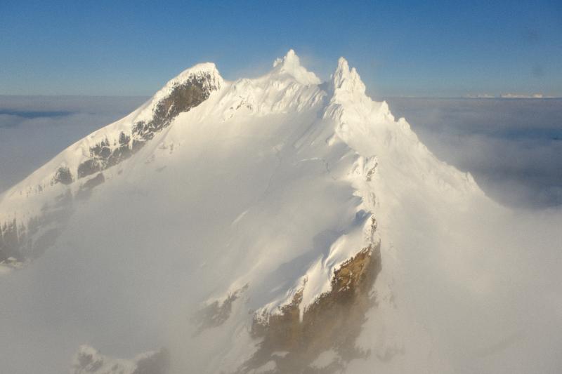 A scenic view of Recheshnoi Volcano taken from a helicopter, June 9, 2023.