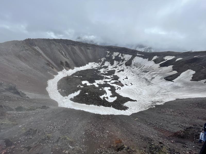 Aerial view of Vent Mountain, Aniakchak Caldera, from above the west rim of the crater looking ESE. 
