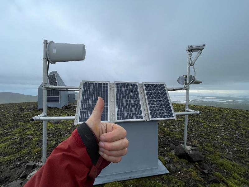 Giving the thumbs up to the north Unimak radio repeater &amp; Shishaldin webcam site WTUG after a quick service visit.