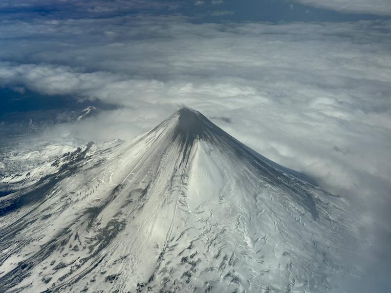 Aerial view of Shishaldin Volcano, October 2, 2023. Photo courtesy of Peggy Jones.