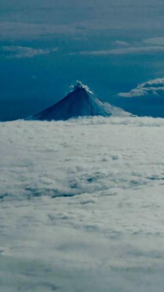 Shishaldin Volcano on October 9, 2023 taken from aircraft en route to Dutch Harbor, AK.