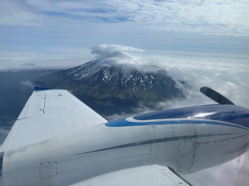 Gareloi volcano, June 29, 2024, courtesy Karri Sicard.