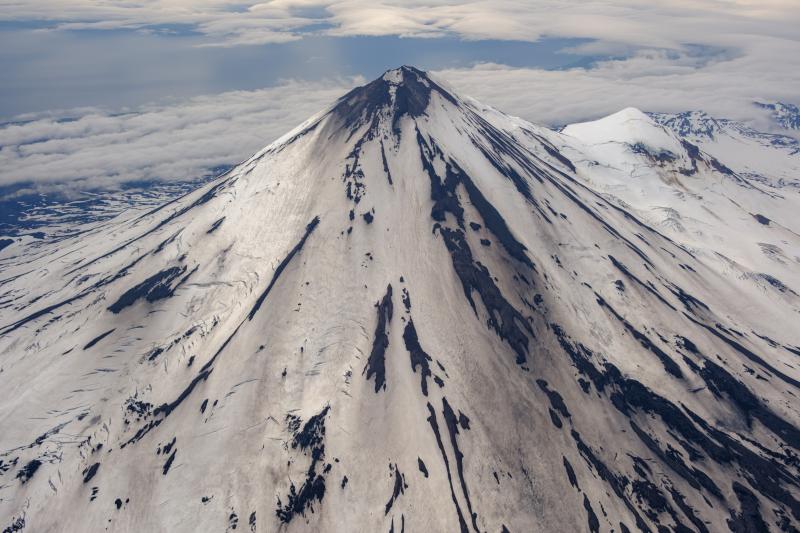 North flank of Pavlof Volcano viewed during an overflight on July 23, 2024.