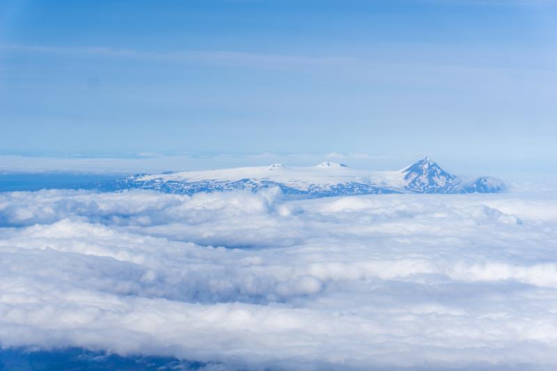 Image of Westdahl volcano from the east near Shishaldin volcano. 