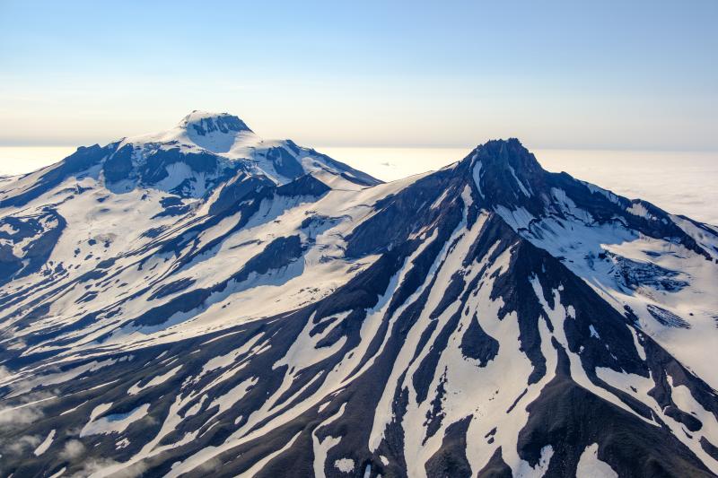 Roundtop (left) and an unnamed peak (right) viewed from the north. 