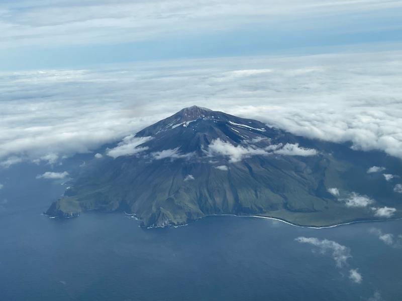 View of Great Sitkin from the air, taken from the northwest.