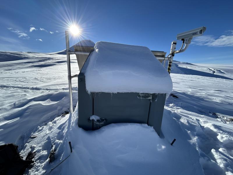 Seismic station WAZA is named after Mount Zanetti, a subpeak to the northwest of Mount Wrangell, and visible here in the background. 