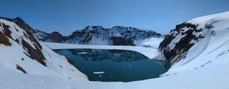 View of Katmai Lake from the caldera rim on June 19, 2025.