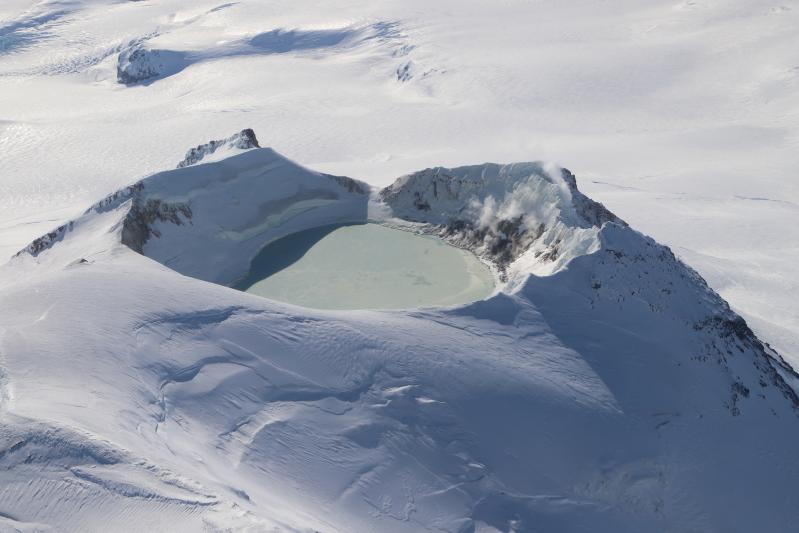 Mount Douglas crater lake and fumaroles.