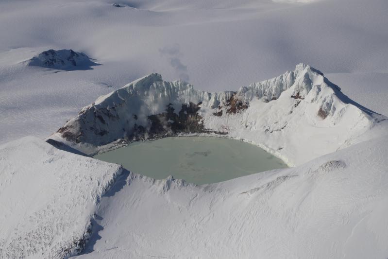 Mount Douglas crater lake and fumaroles.