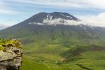 Korovin Volcano viewed from monitoring station KOWE. &quot;Old Steamy&quot; fumarole can be seen in the foreground. 